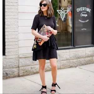 🔹Donating 11/1🔹H&M Black Eyelet Ruffle Dress